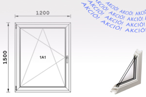 120X150-es bukó-nyíló ablak IGLO 5 Műanyag ablak - Nyílászárók Budapest.
