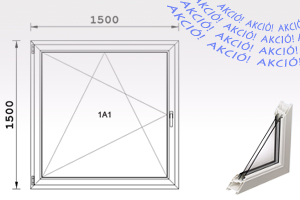 150X150-es bukó-nyíló ablak IGLO 5 Műanyag ablak - Nyílászárók Budapest.
