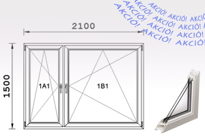 210X150-es bukó-nyíló IGLO 5 Műanyag ablak - Nyílászárók Budapest.